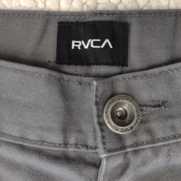 RVCA gray casual cotton blend Weekend Chino shorts mens size 30 - Picture 2 of 7
